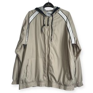 VINTAGE Court Casual Jacket Men’s Beige Large Track Zip Retro